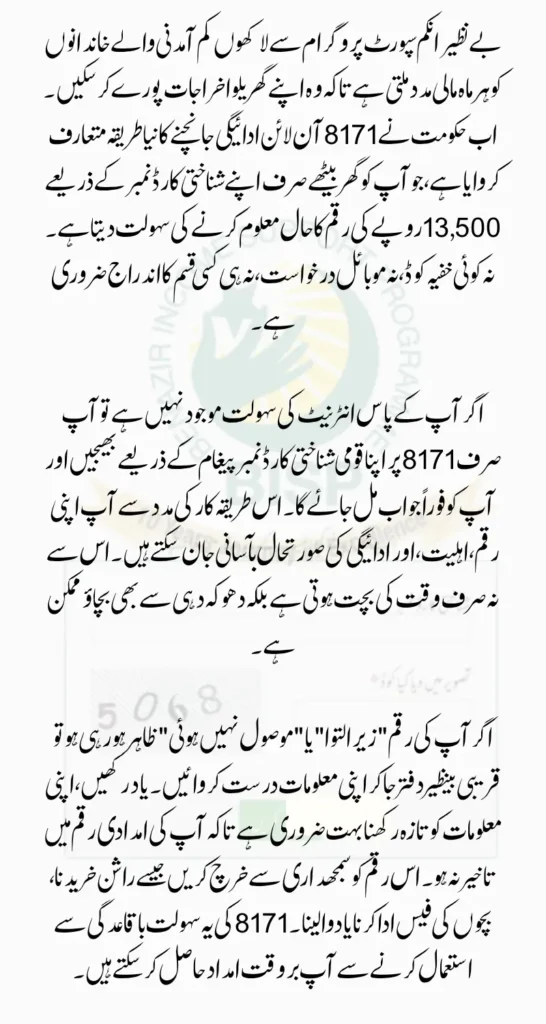 BISP 8171 Online Payment Checker Get Live Status & Balance Updates (Oct 2025)