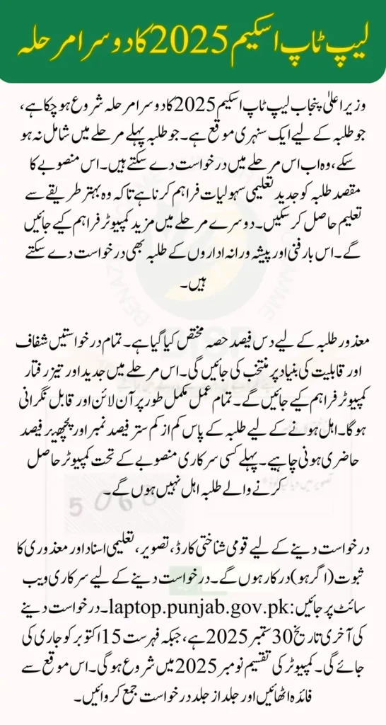 CM Punjab Laptop Scheme 2025 Phase 2 Online Registration – Apply Now!
