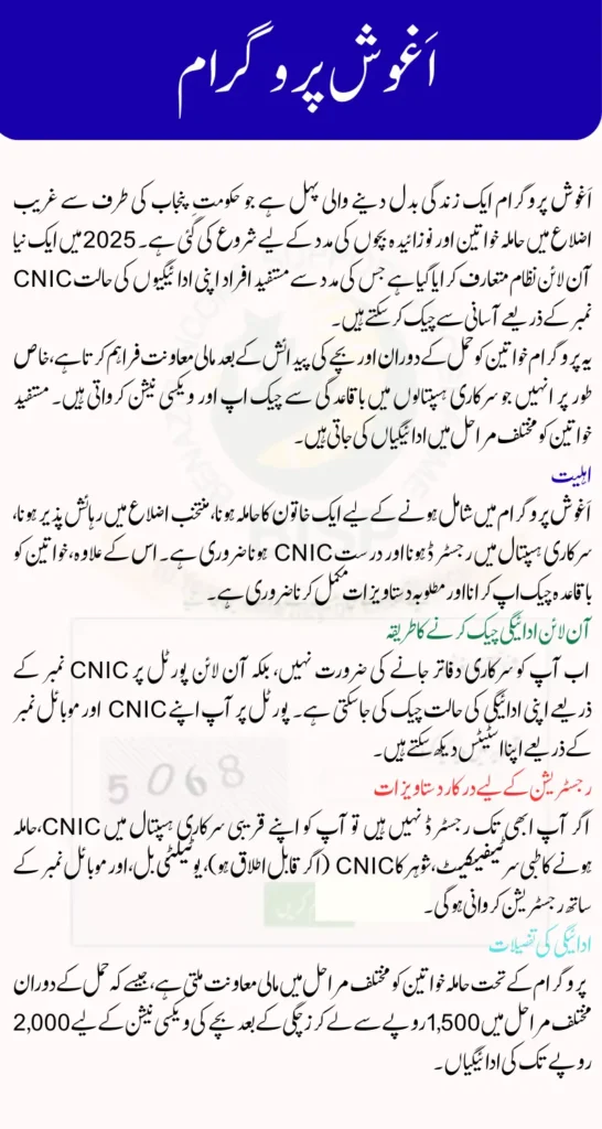 Aghosh Program Payment Check Online via Official CNIC Number | Complete Details