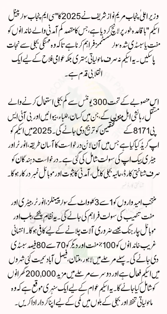 CM Punjab Solar Scheme 2025 Check Everything You Need to Know