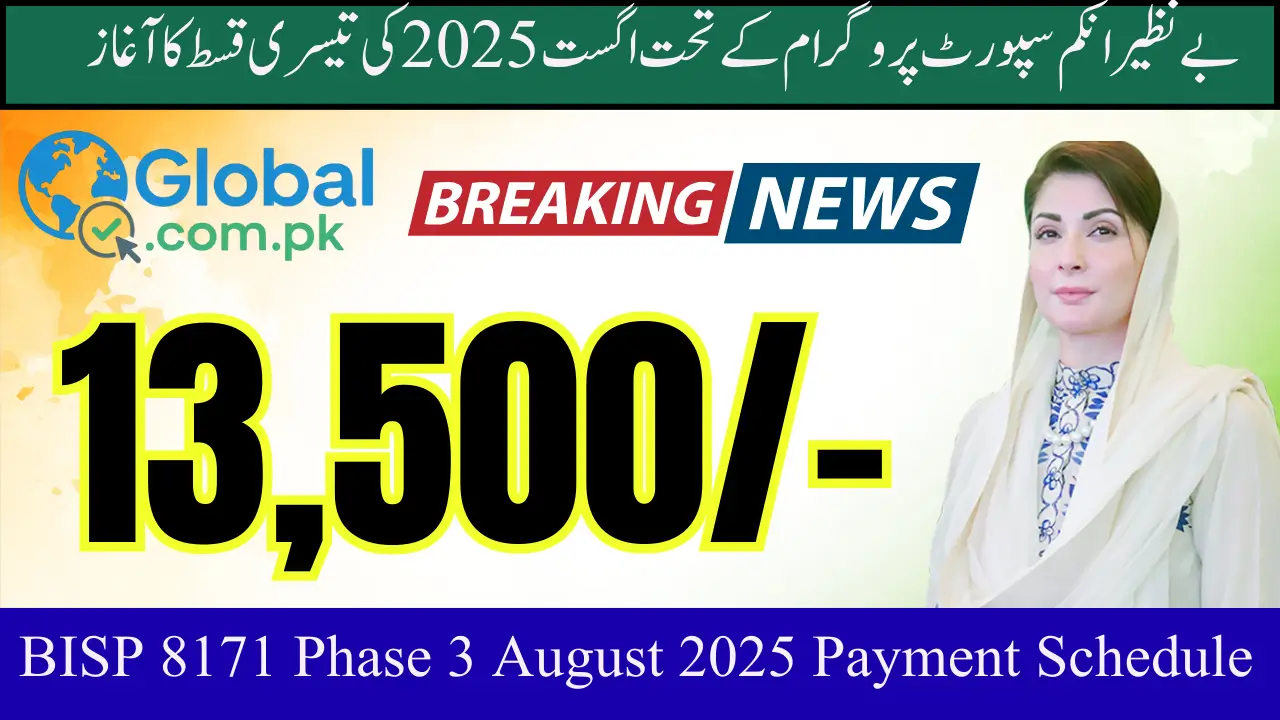 BISP 8171 Phase 3 August 2025 Payment Schedule & Check Withdrawal Details