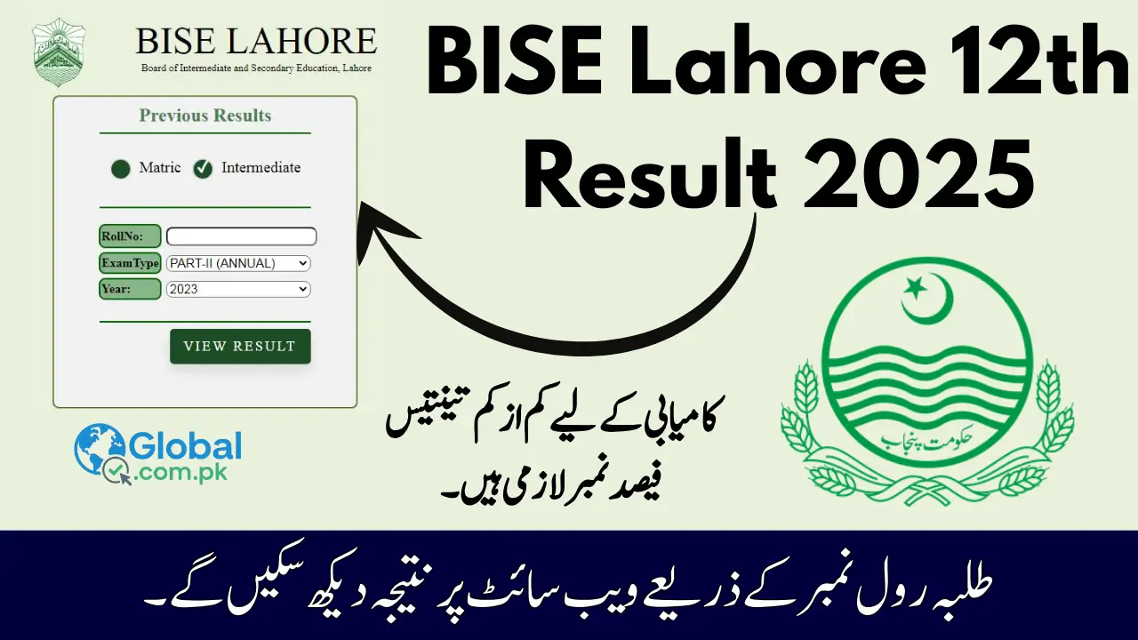 BISE Lahore 12th Result 2025 Check Online by Roll Number