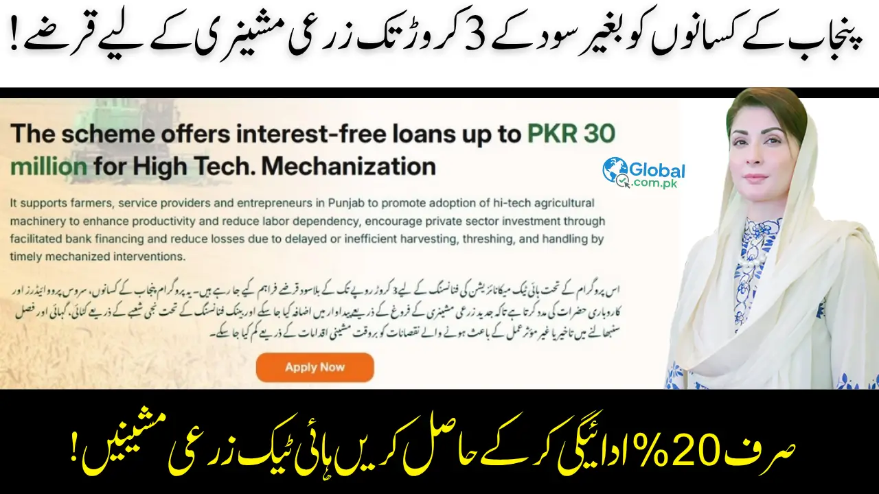 Maryam Nawaz High-Tech Mechanization Program Interest-Free Loan of up to Rs. 30 Million