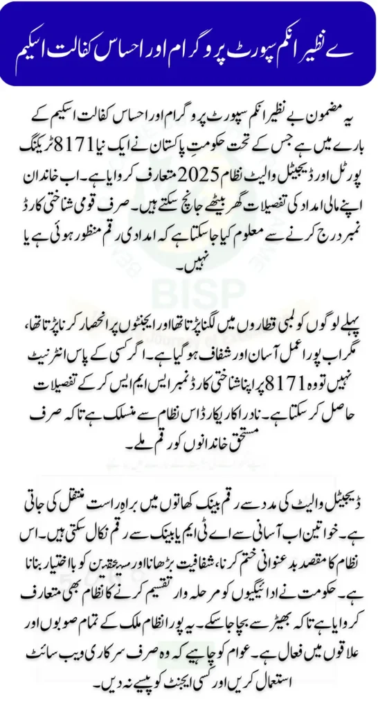 BISP 8171 Tracking Portal & Digital Wallet System 2025 Details Check Step By Step