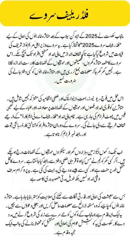 Flood Relief Survey Start in Punjab Check Complete Details Step by Step