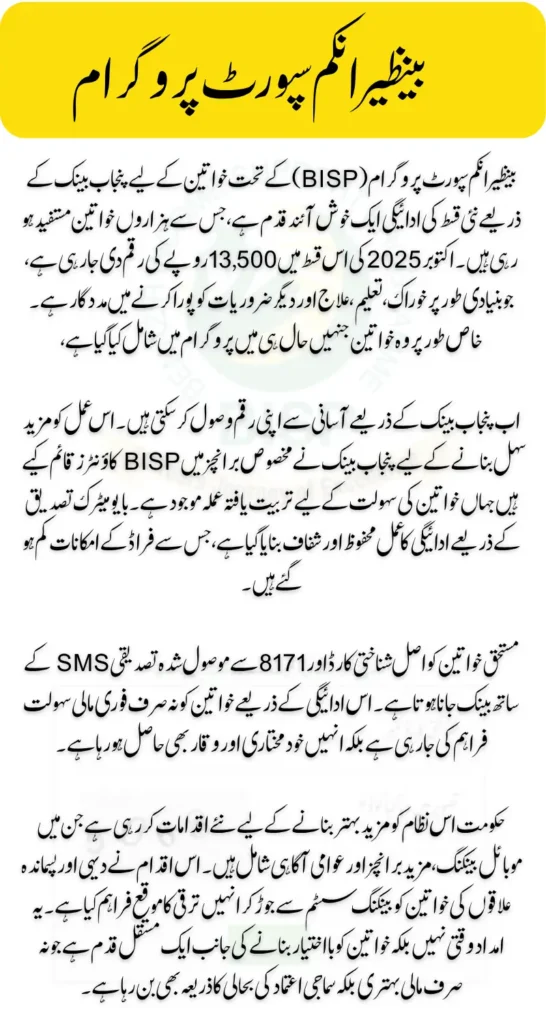 Punjab Bank Starts BISP Payments for Women Big Relief Announced