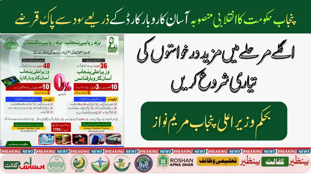 CM Punjab Loan Scheme Apply Online Login Check Asaan Karobar Details