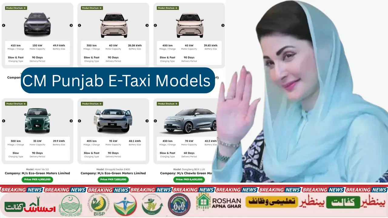 CM Punjab E-Taxi Models Check Complete Price, Range & Specification List