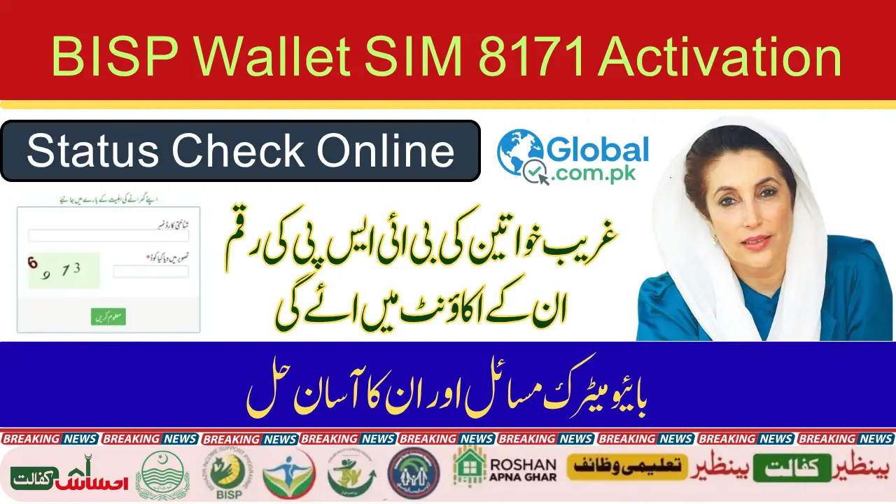 BISP Wallet SIM 8171 Activation Status Check Online Step by Step