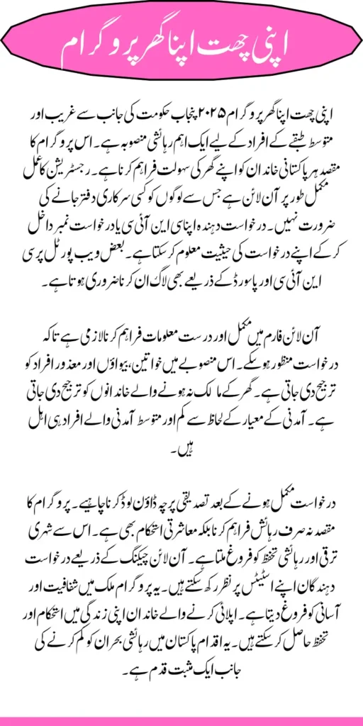 Apna Ghar Apni Chat Application Status Check by CNIC 2025