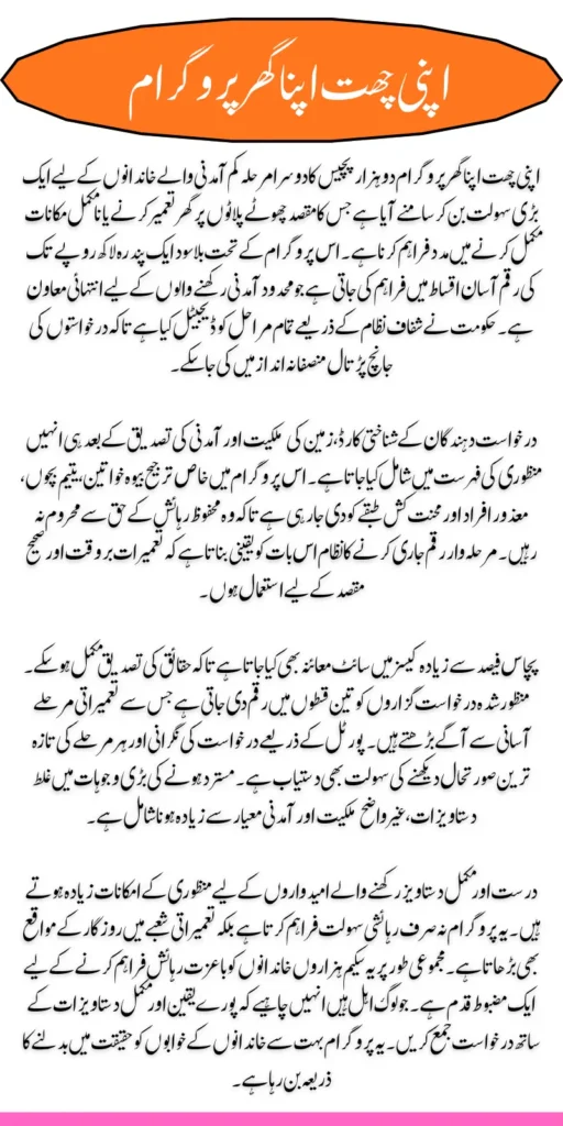 Apni Chat Apna Ghar List 2025 Punjab Check Step by Step Complete Details